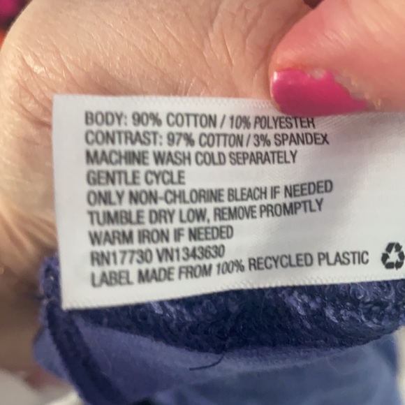 UNIVERSAL THREAD Navy Tie Dye Puff Sleeve Sweatshirt - Large - Picture 4 of 5